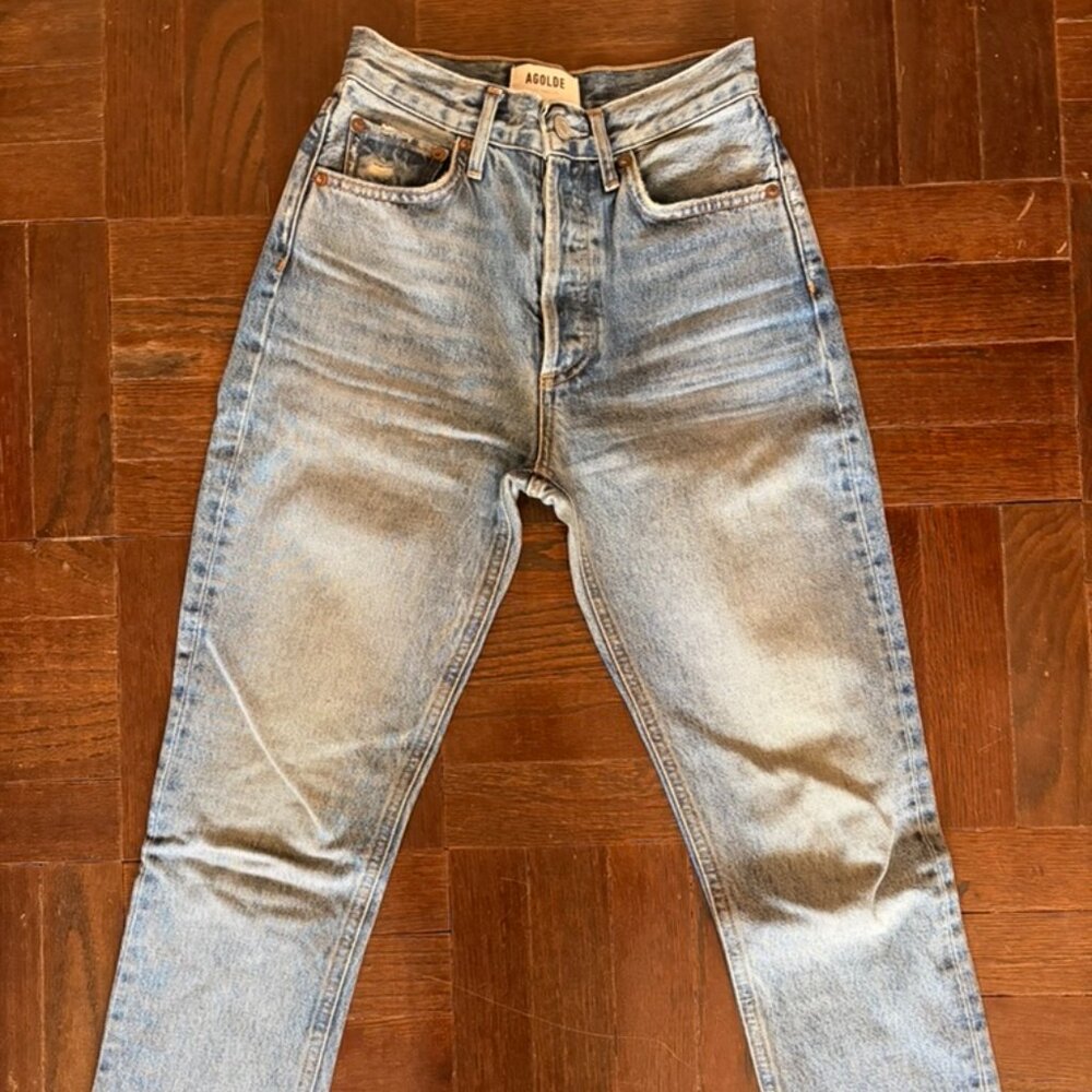 AGOLDE Nico high-rise slim-fit jeans.